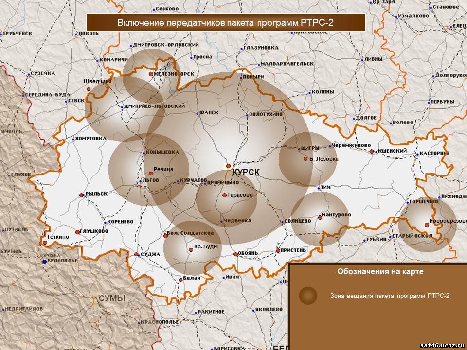 Карта покрытия цифровых каналов